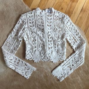 Openwork lace top